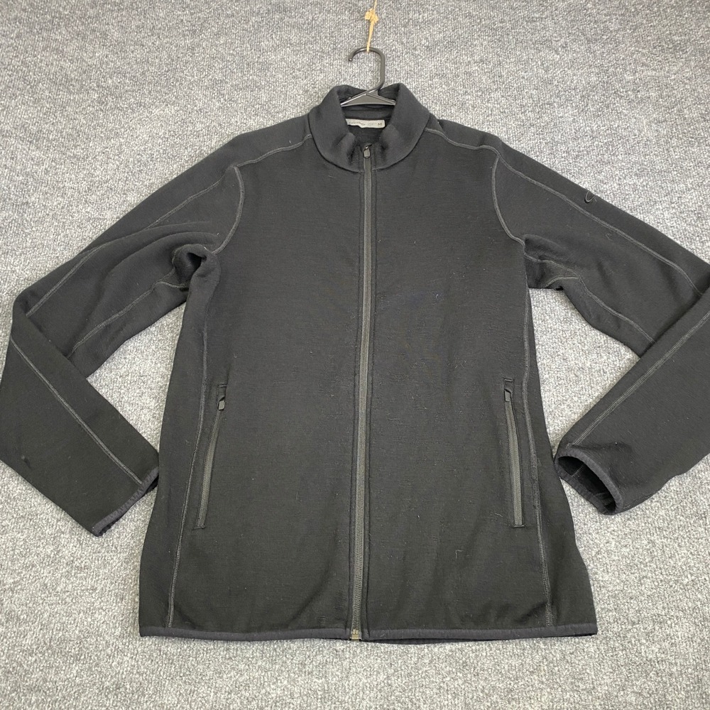 Icebreaker Merino Wool Full Zip Jacket Mens Medium Black 104896001 Mid Layer